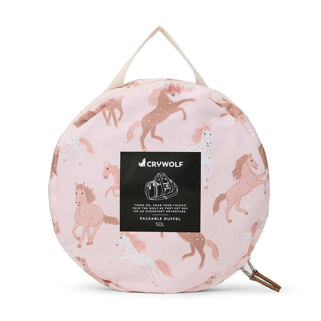 Crywolf | Packable Duffel - Blush Ponies
