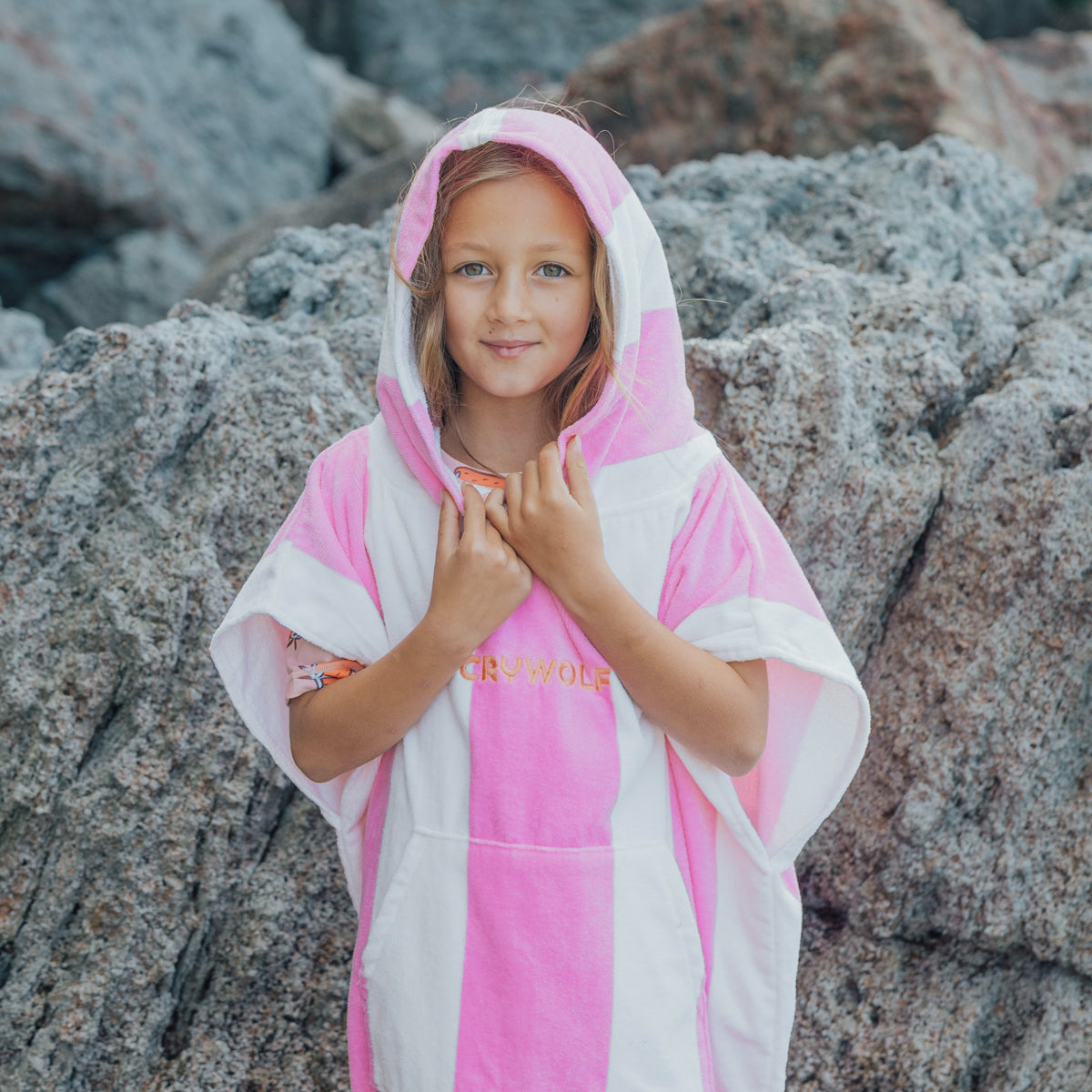 Crywolf | Hooded Towel - Candy Stripe