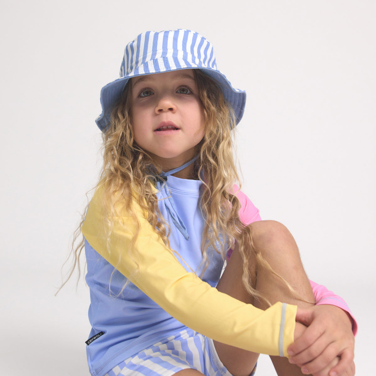 Crywolf | Reversible Bucket Hat - Sky Blue Stripe