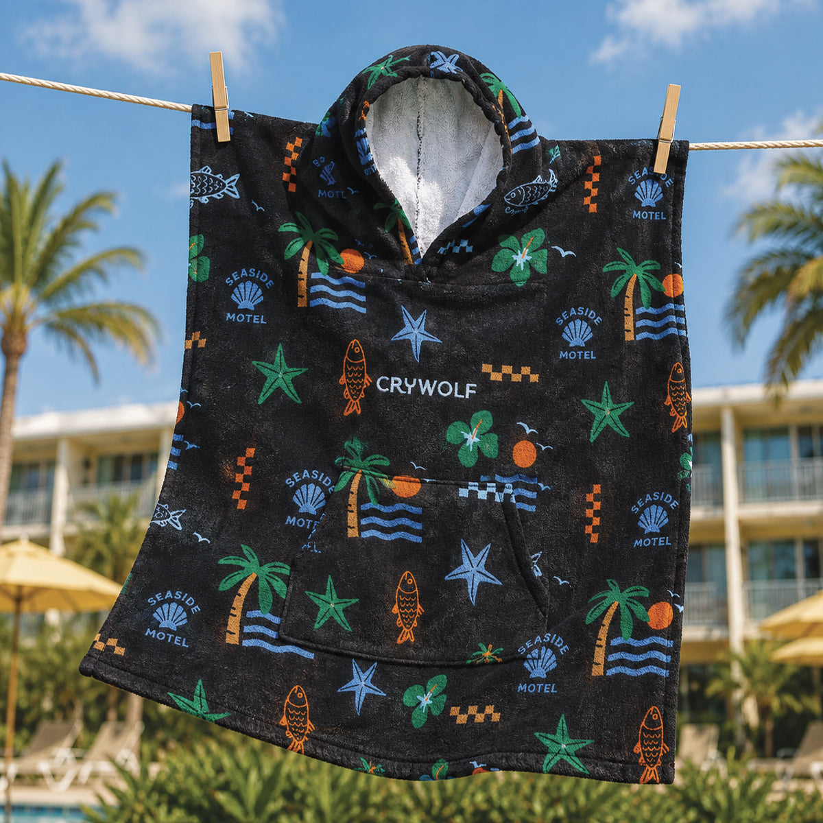 Crywolf | Hooded Towel - Seaside Motel
