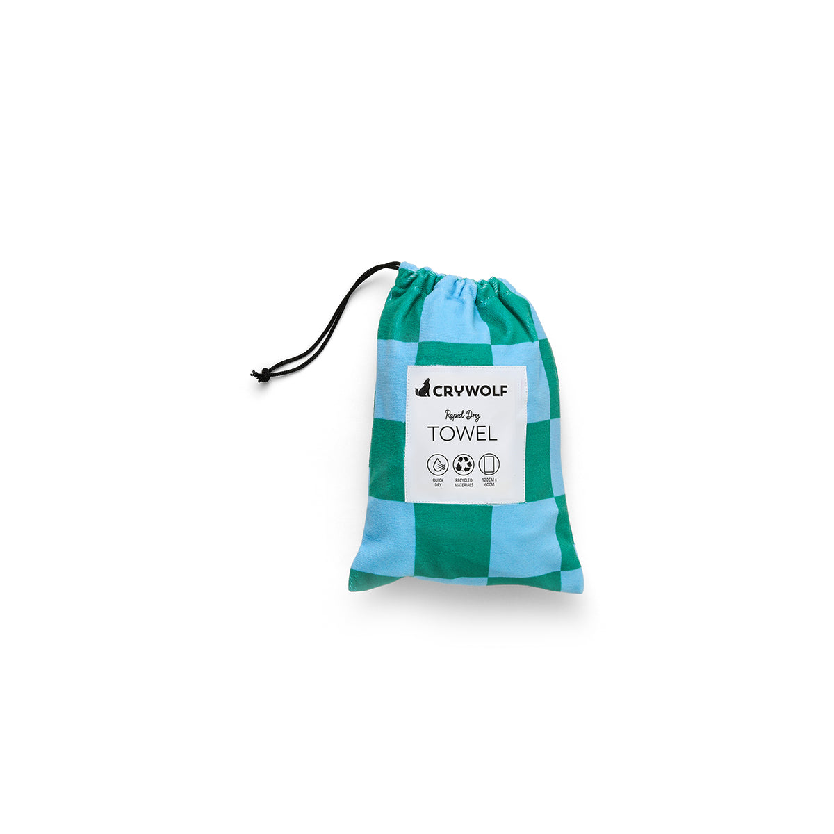 Crywolf | Rapid Dry Towel - Sea Green Check