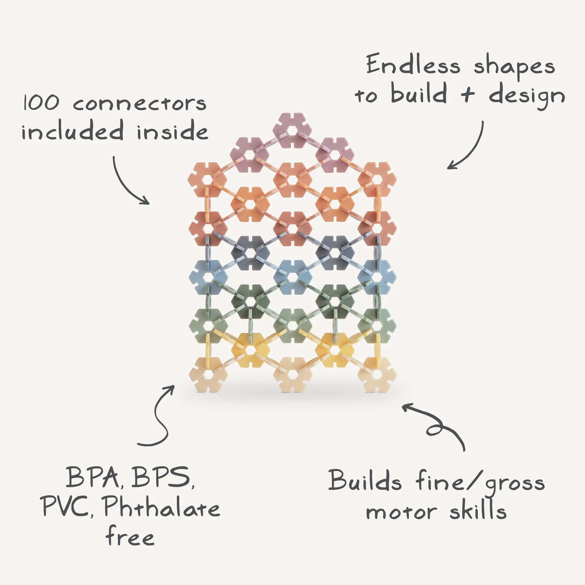 Mushie | HEX Connect Building Toy Set