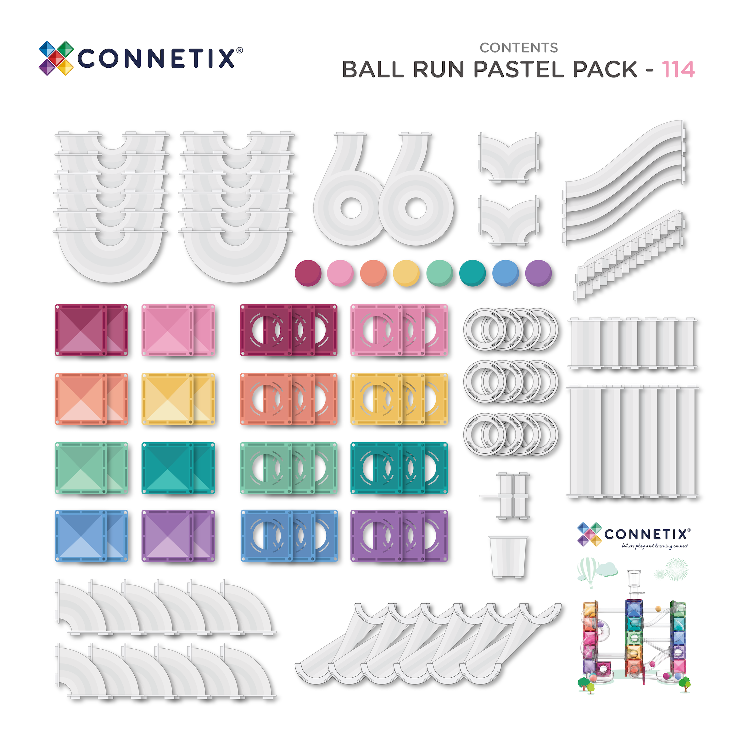 CONNETIX | Pastel Ball Run - 114pc