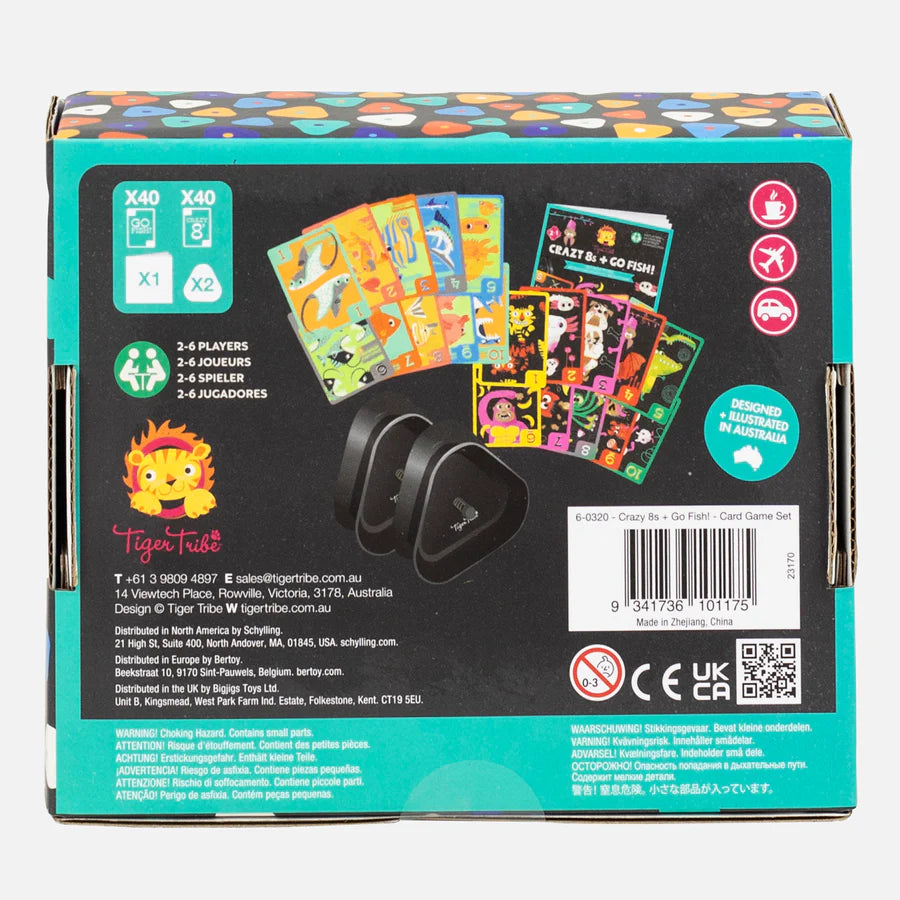 Tiger Tribe | Crazy 8's + Go Fish - Card Game Set