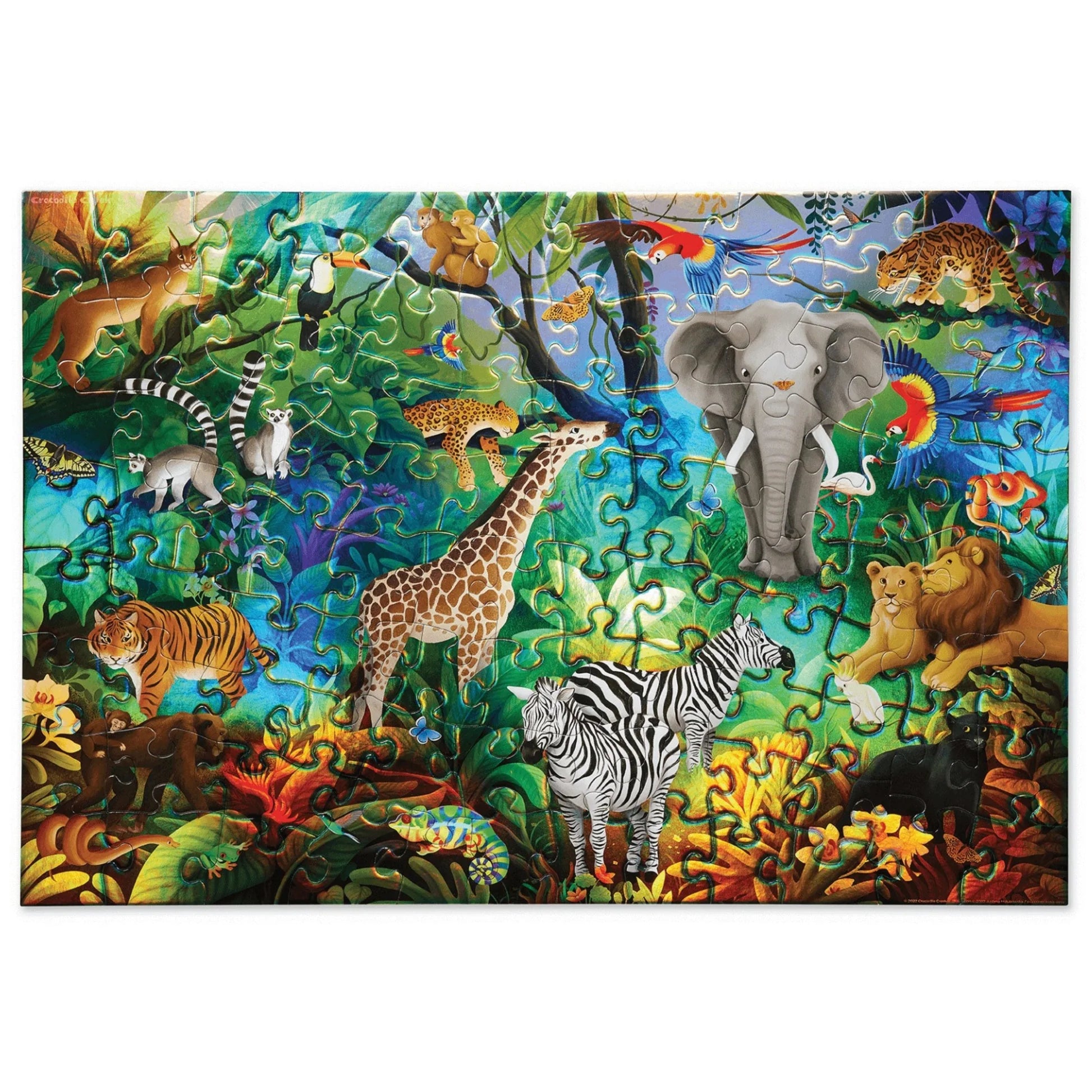Crocodile Creek | 100pc Holographic Puzzle - Jungle Paradise
