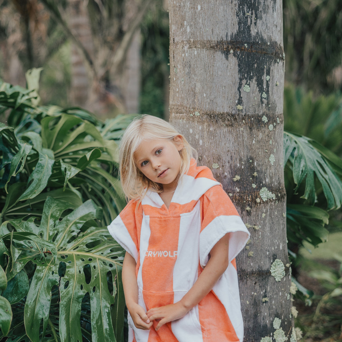 Crywolf | Hooded Towel - Coral Stripe