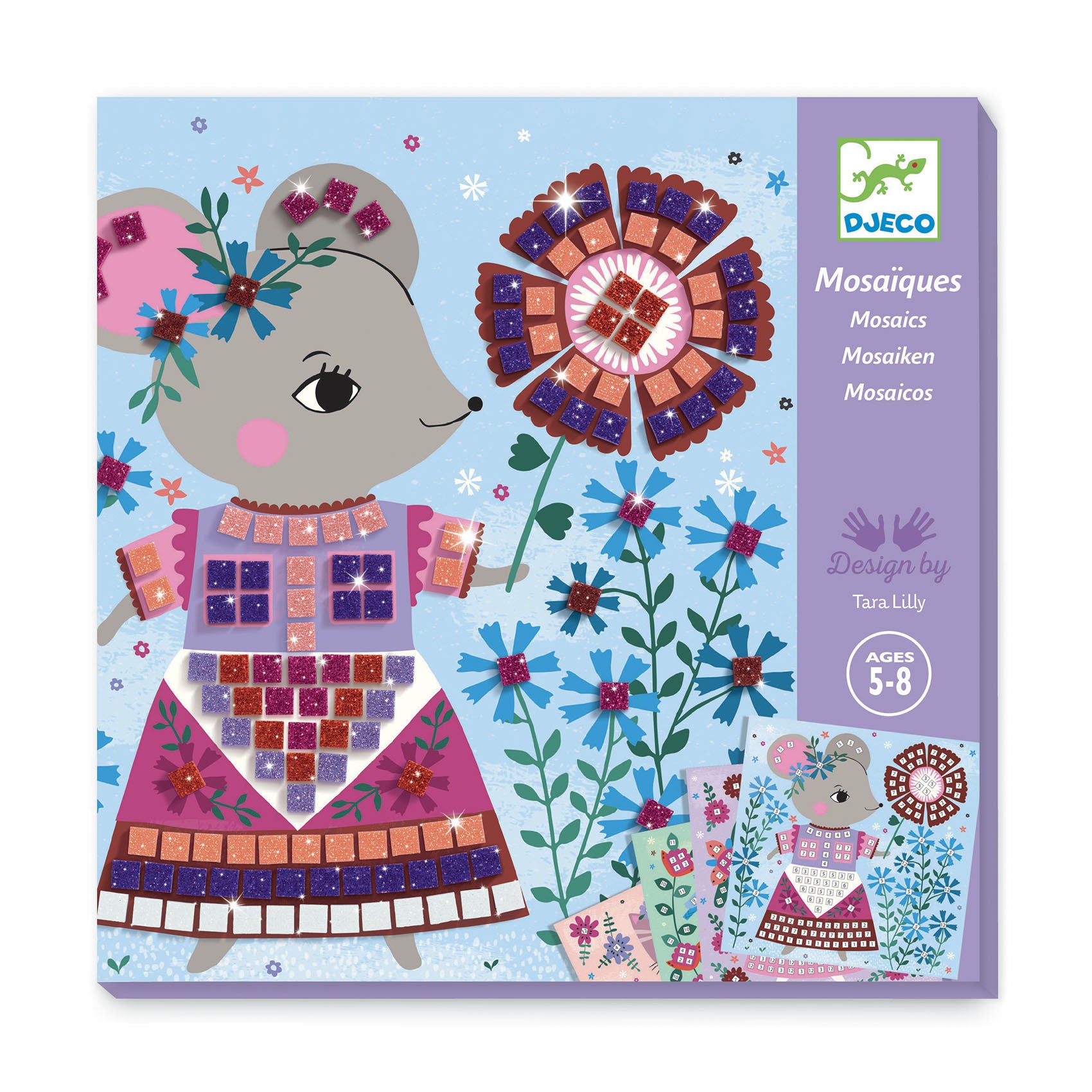 Djeco | Art By Number Mosaic Kit - Lovely Pets