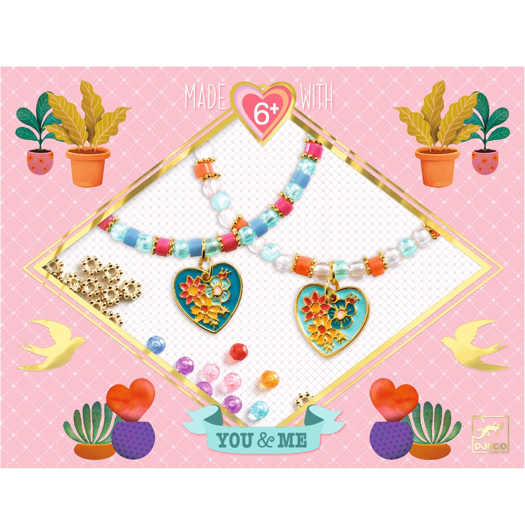 Djeco | You & Me Jewellery Making Set - Floral Hearts
