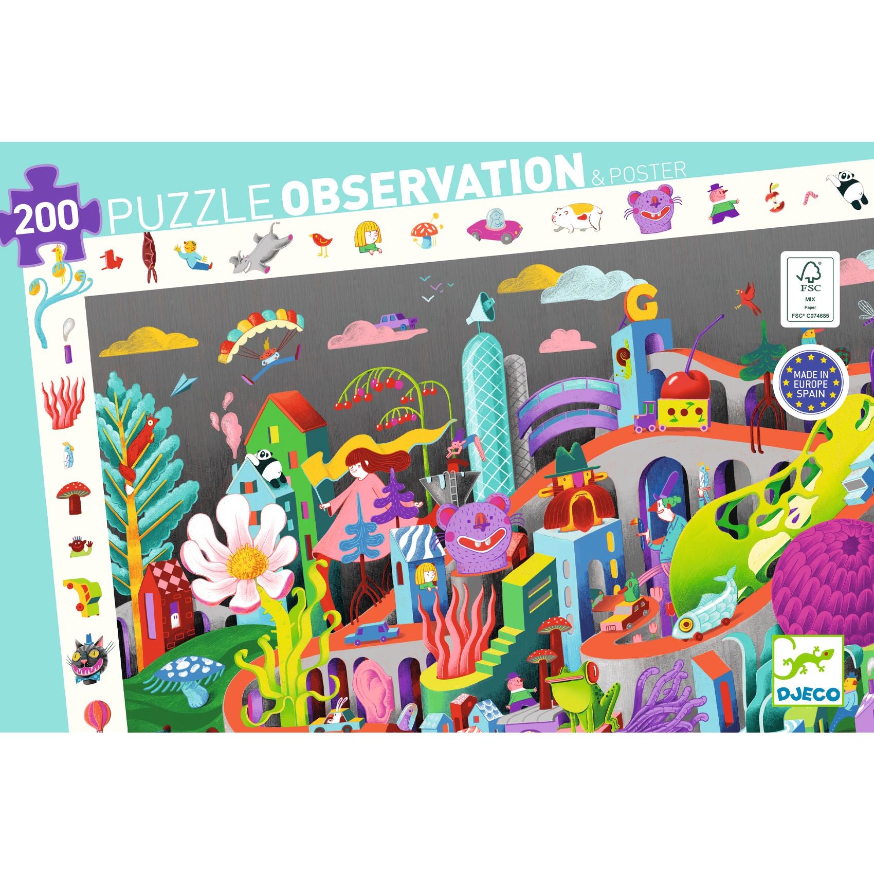 Djeco | 200pc Puzzle Observation - Crazy Town