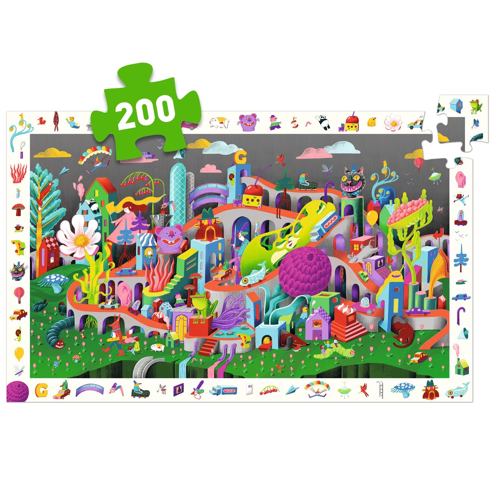 Djeco | 200pc Puzzle Observation - Crazy Town