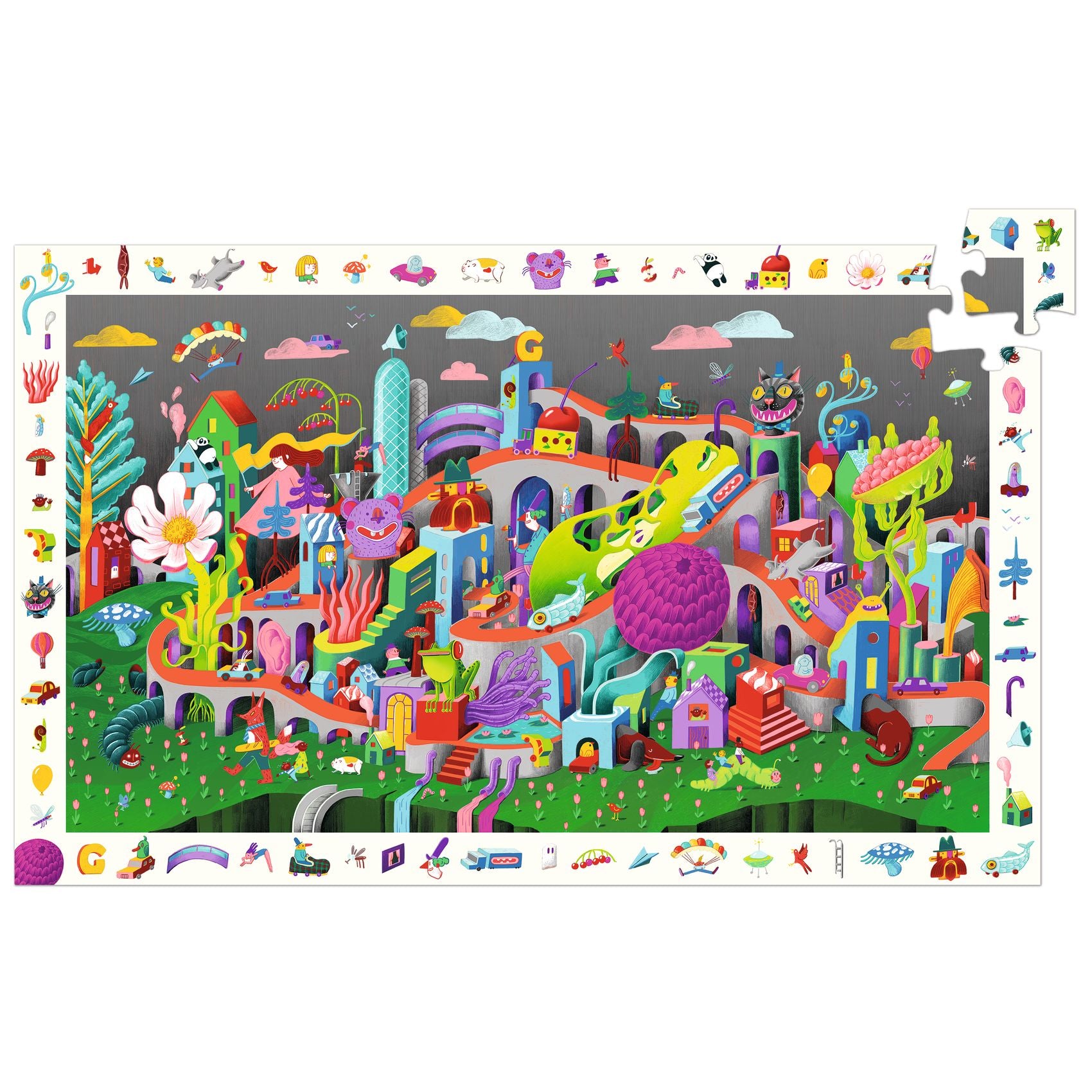 Djeco | 200pc Puzzle Observation - Crazy Town