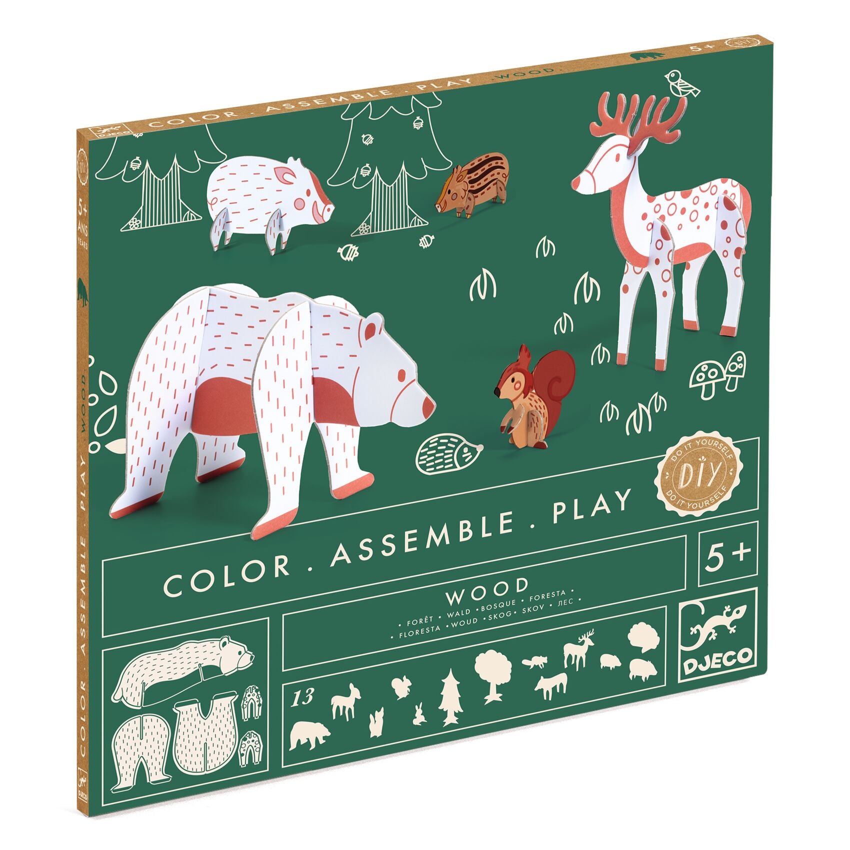 Djeco | Colour, Assemble, Play - Woodland