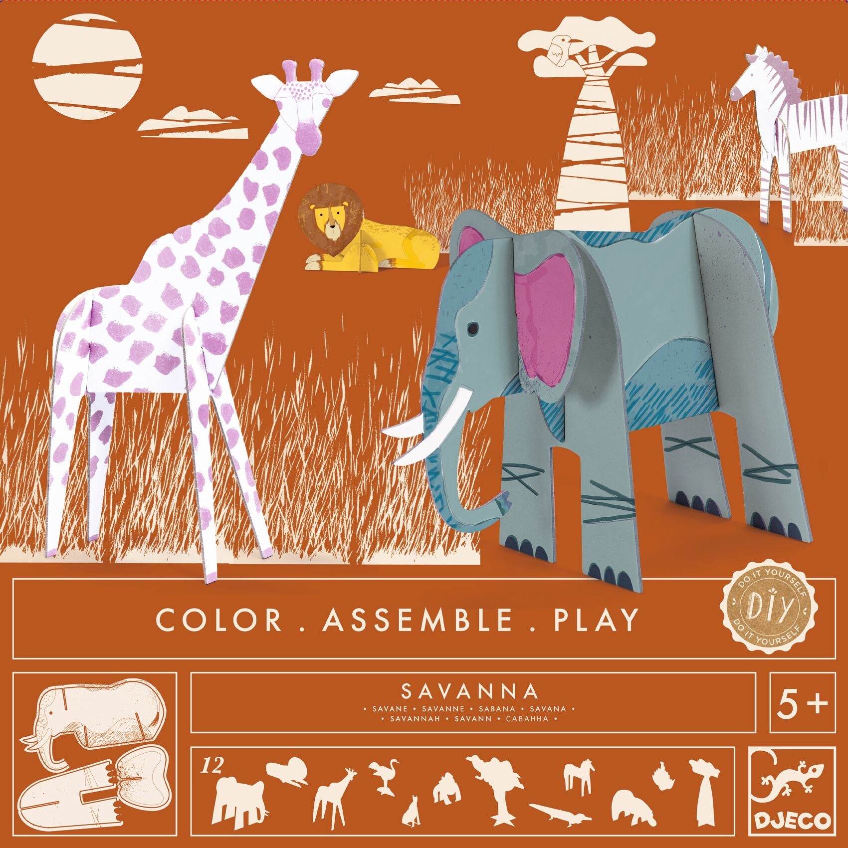 Djeco | Colour, Assemble, Play - Savanna