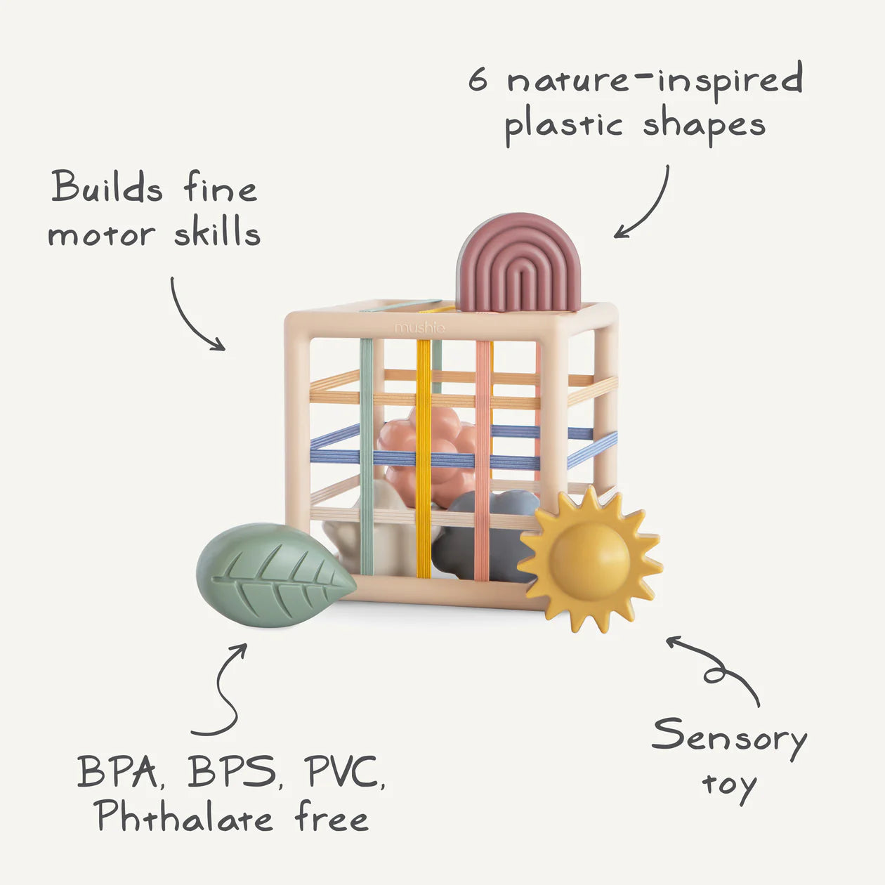 Mushie | Elastic Shape Sorter
