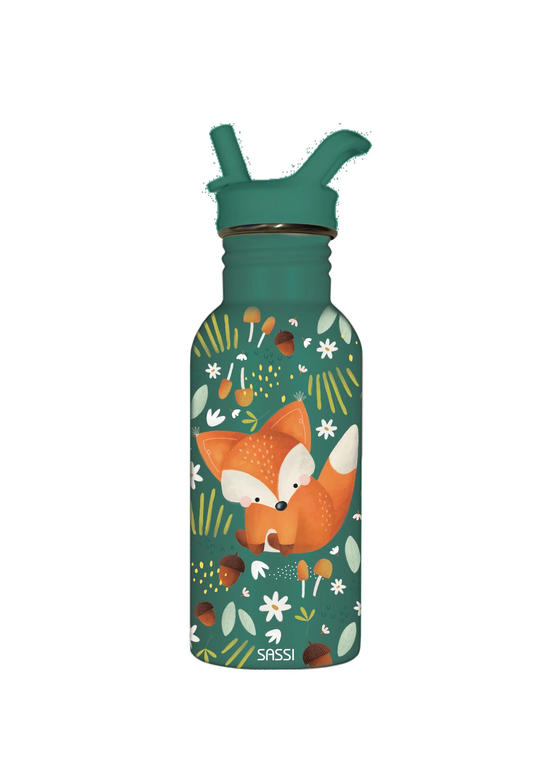 Sassi | 500ml Stainless Steel Drink Bottle - Crunchy the Fox