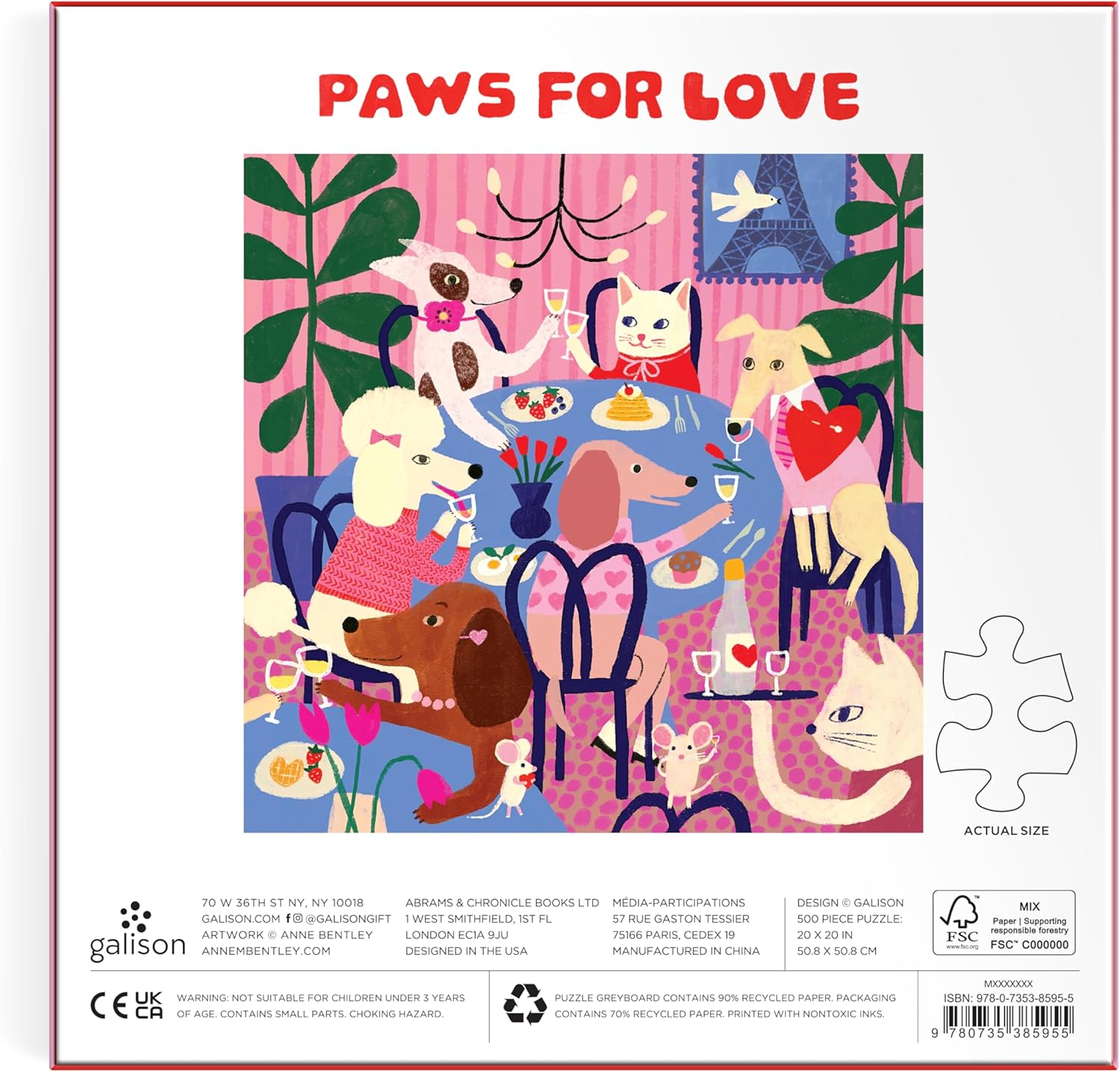 Galison | 500pc Puzzle - Paws for Love