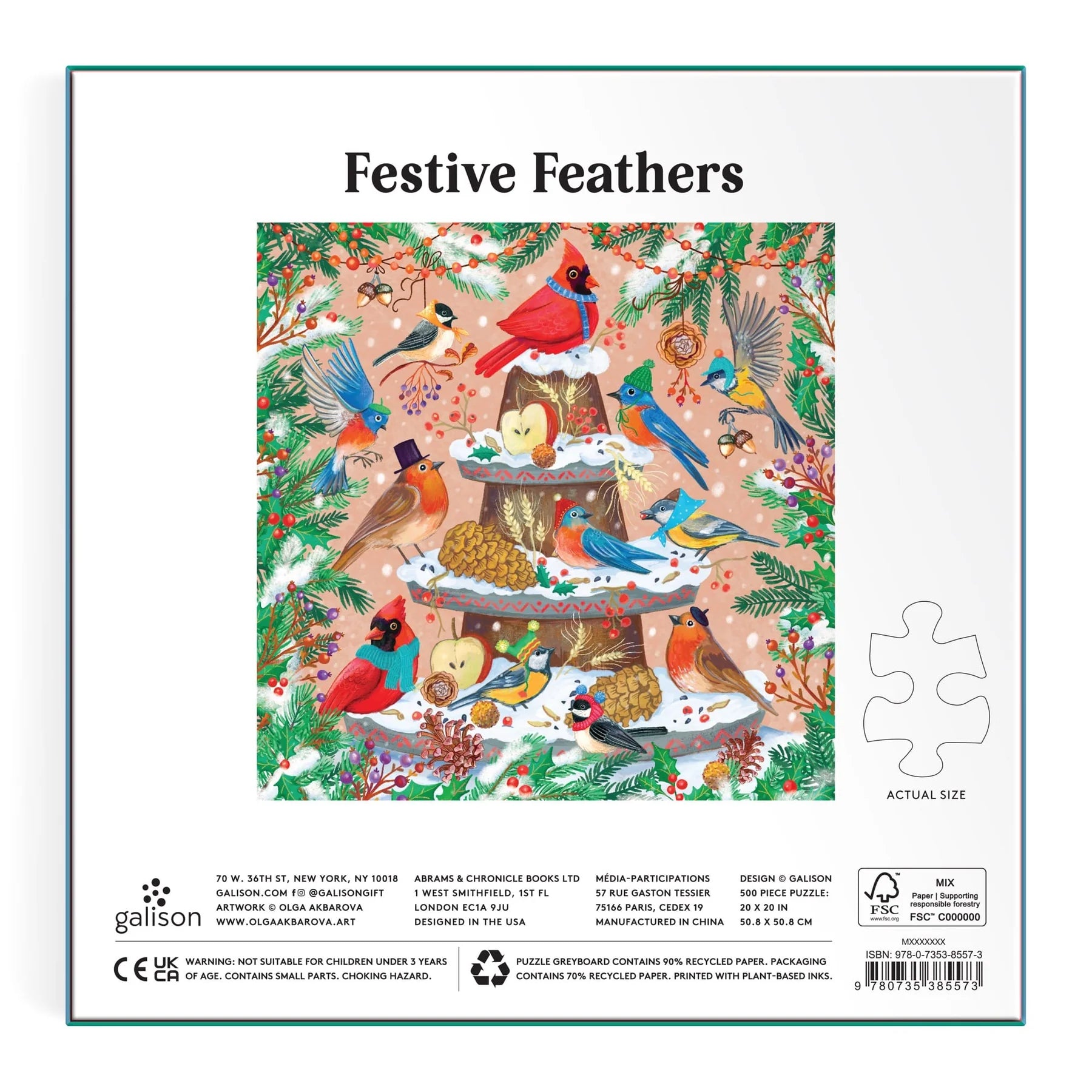 Galison | 500pc Puzzle - Festive Feathers