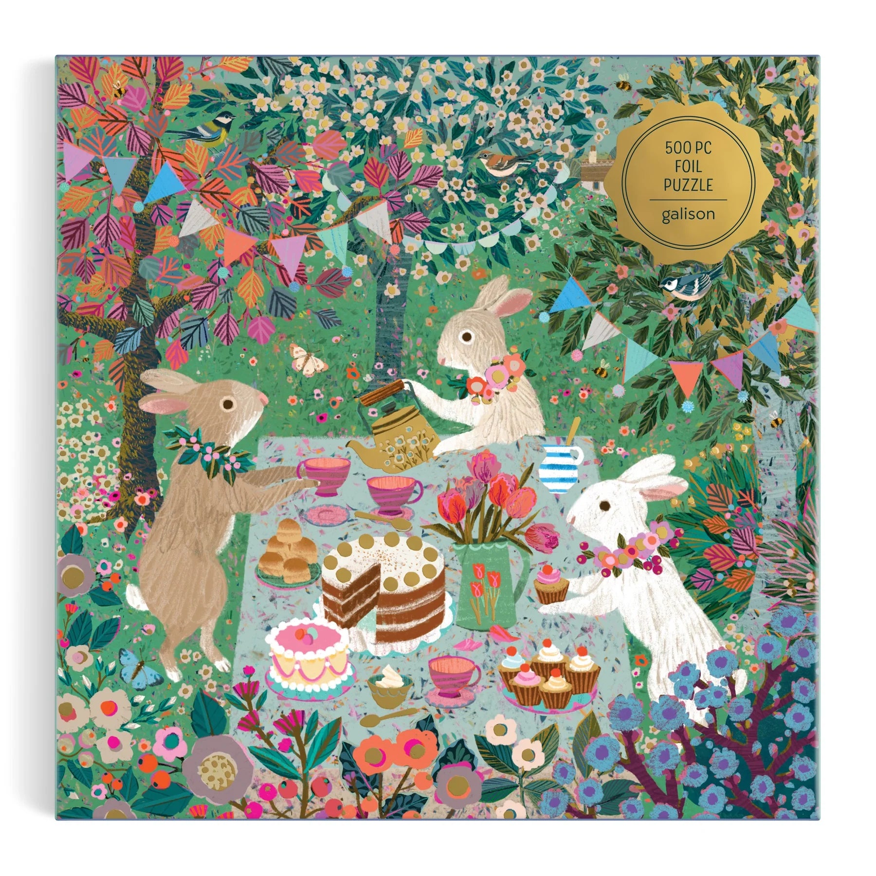 Galison | 500pc Foil Puzzle - Spring Tea Party