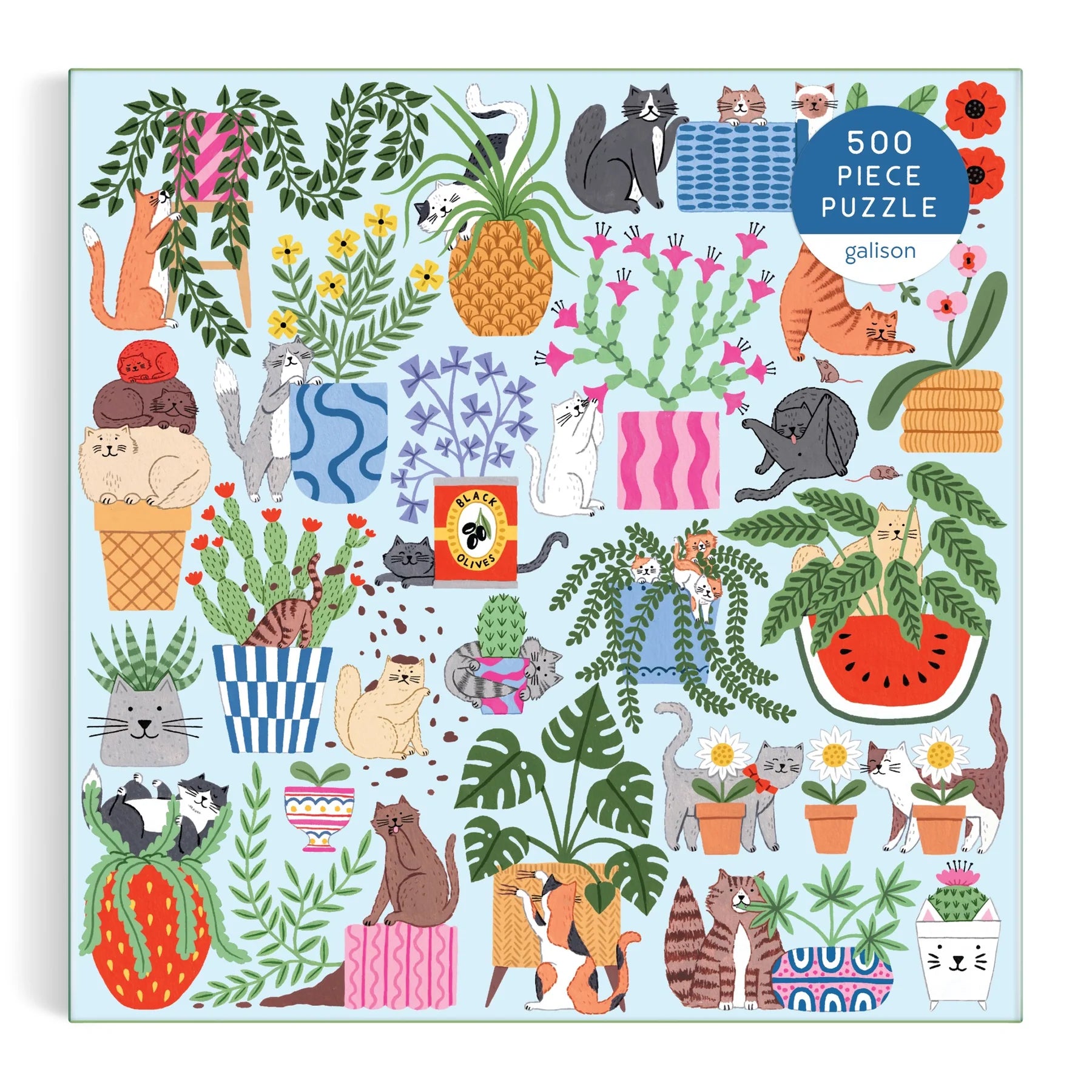 Galison | 500pc Puzzle - Cats in Houseplants