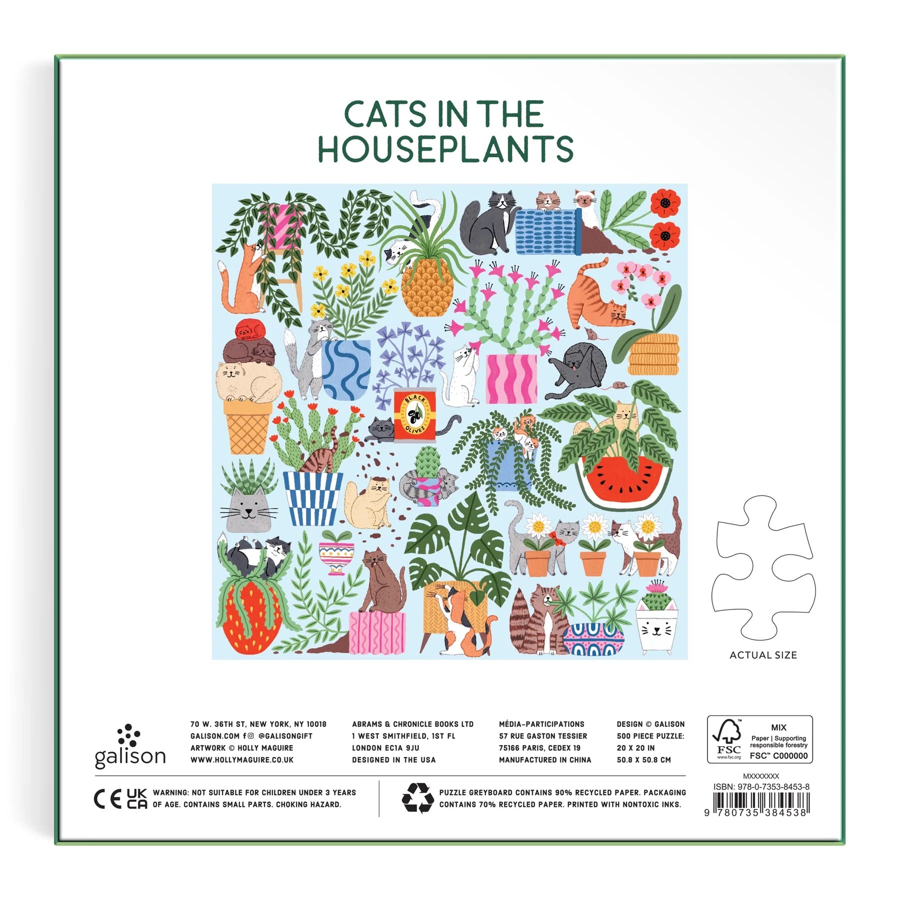 Galison | 500pc Puzzle - Cats in Houseplants
