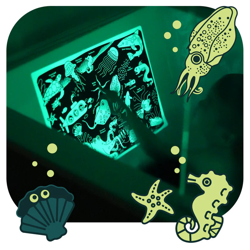 Hey Doodle | Mini Colouring & Doodle Playmat - Glow in the Deep