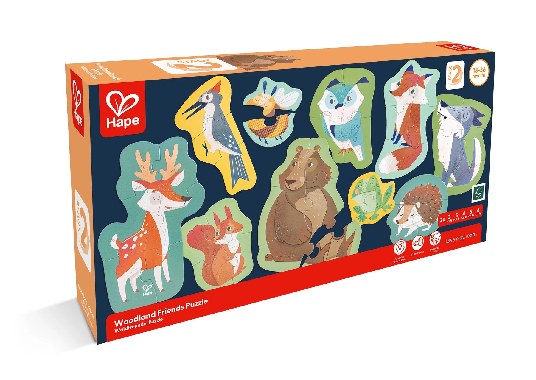 Hape | Level Up Puzzle Set - Woodland Friends