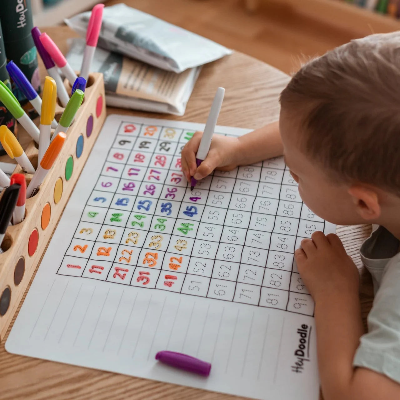 Hey Doodle | Large Colouring & Doodle Playmat - 100 Squares