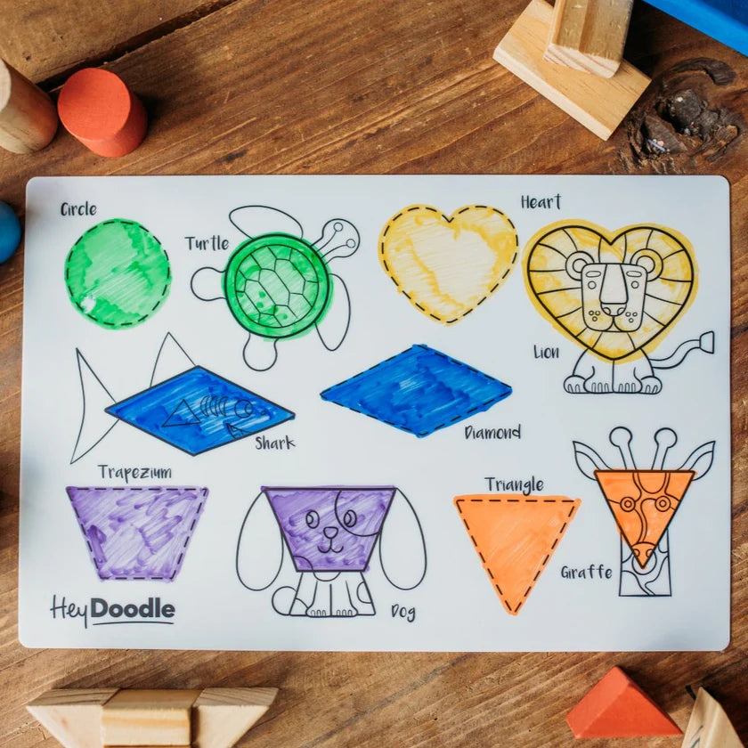 Hey Doodle | Mini Colouring & Doodle Playmat - Shape Shifters