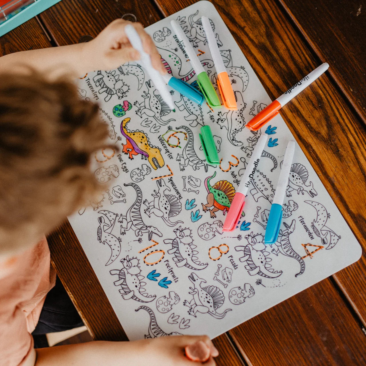 Hey Doodle | Large Colouring & Doodle Playmat - Dino Roar