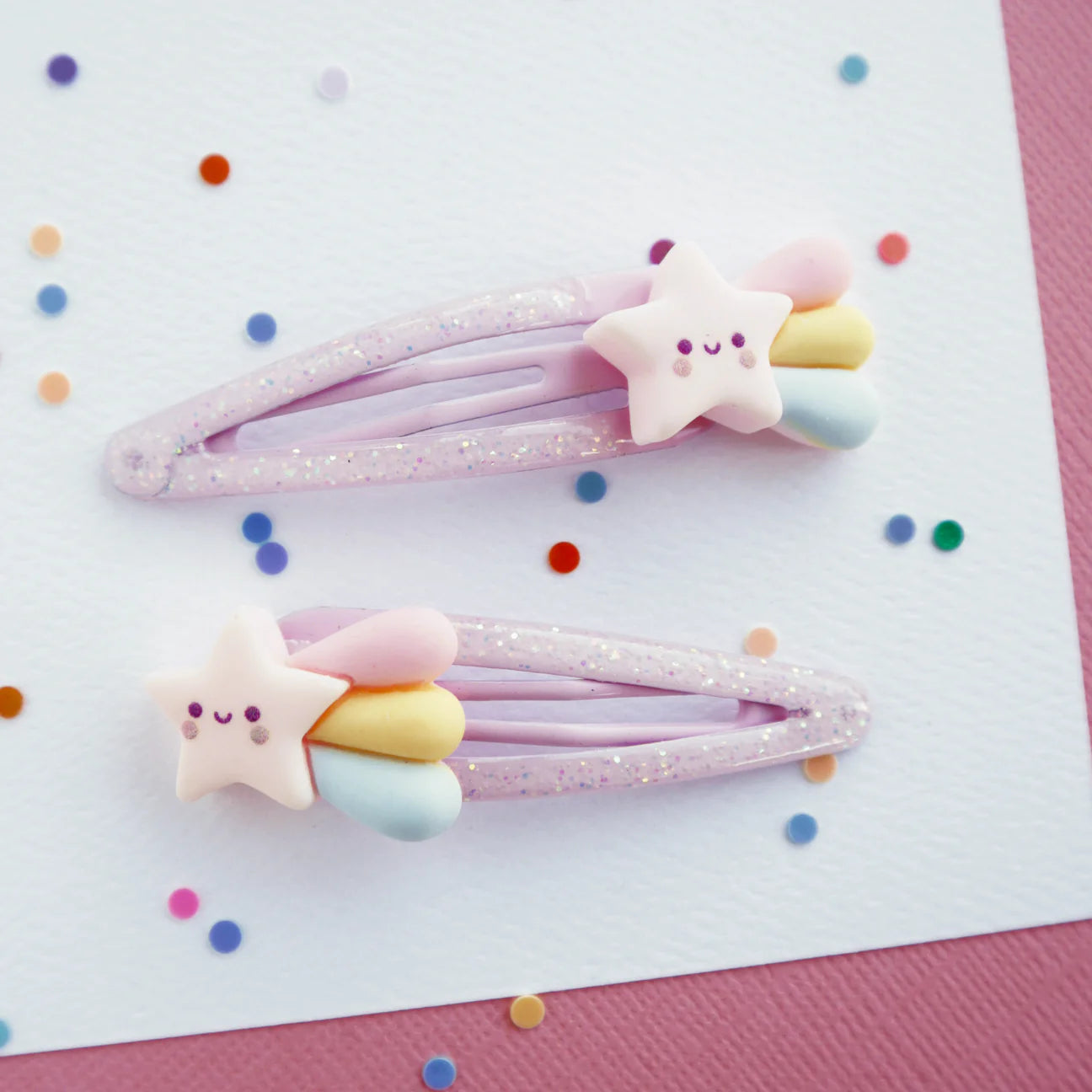 Mon Coco | Hair Clip 2pk - Rainbow Star