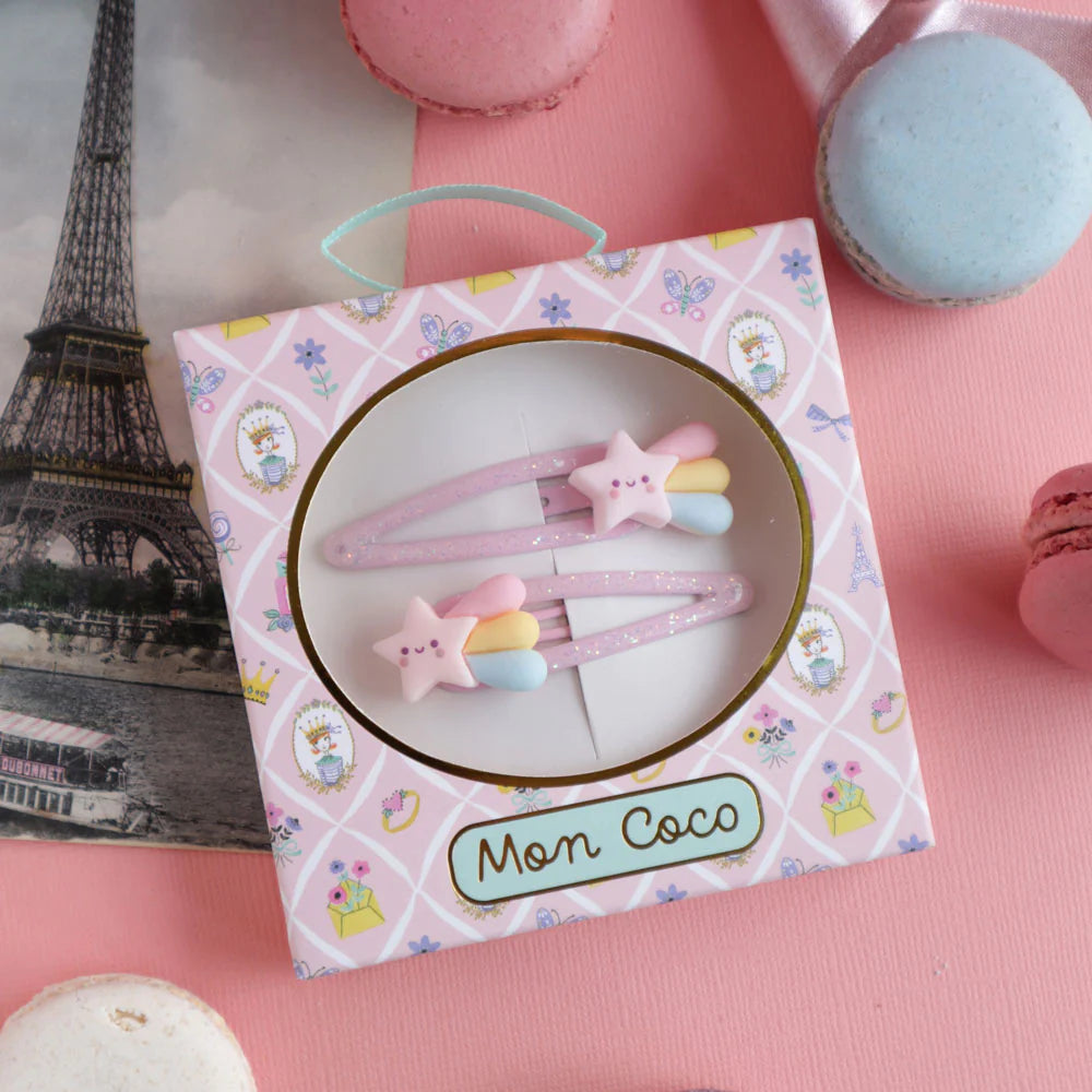 Mon Coco | Hair Clip 2pk - Rainbow Star