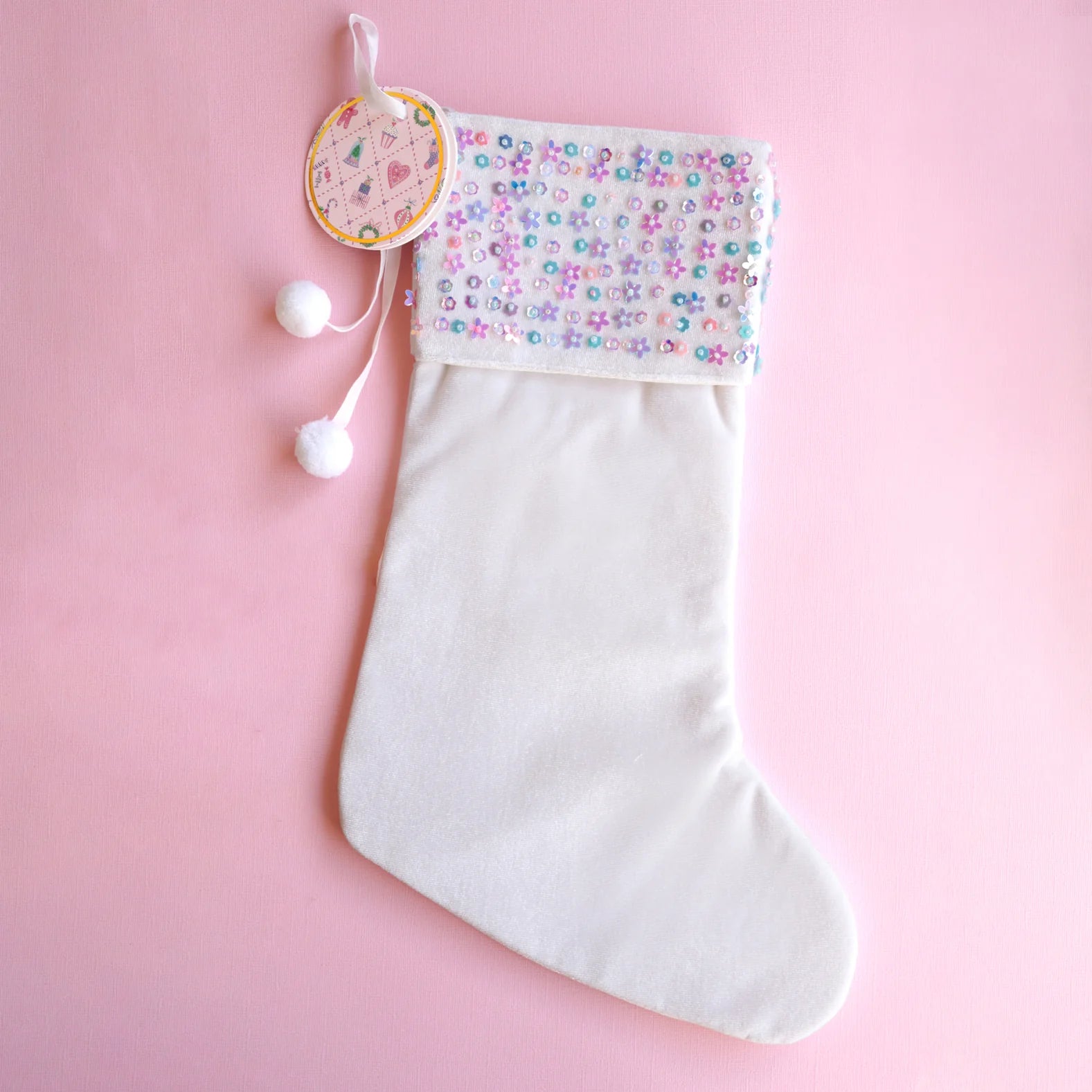 Lauren Hinkley | Enchanted Christmas Stocking - White