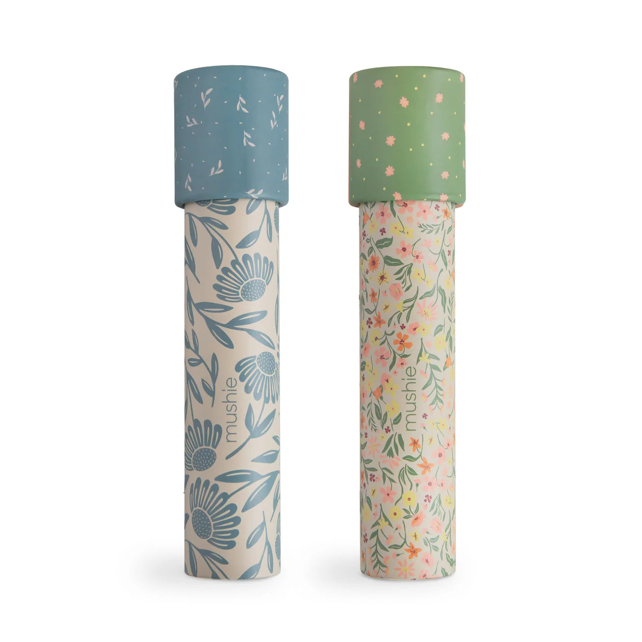 Mushie | Kaleidoscope 2pk - Pastel Blooms/Blue Flowers