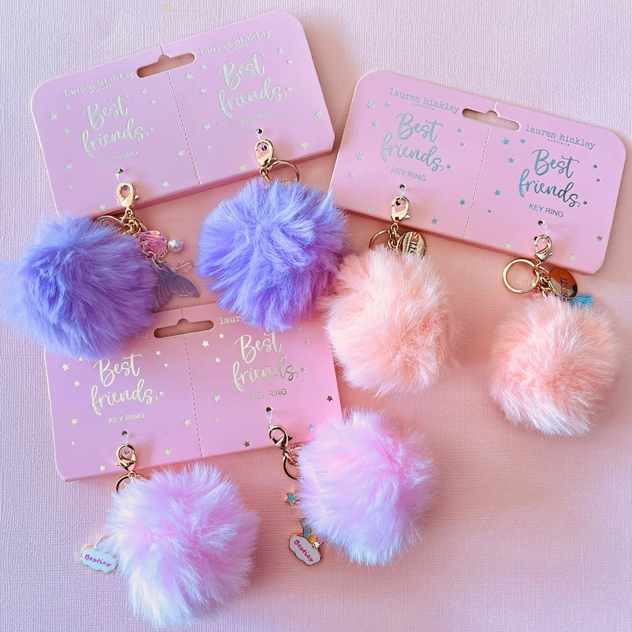 Lauren Hinkley | Pom Pom BFF Keyring Set - Rainbow