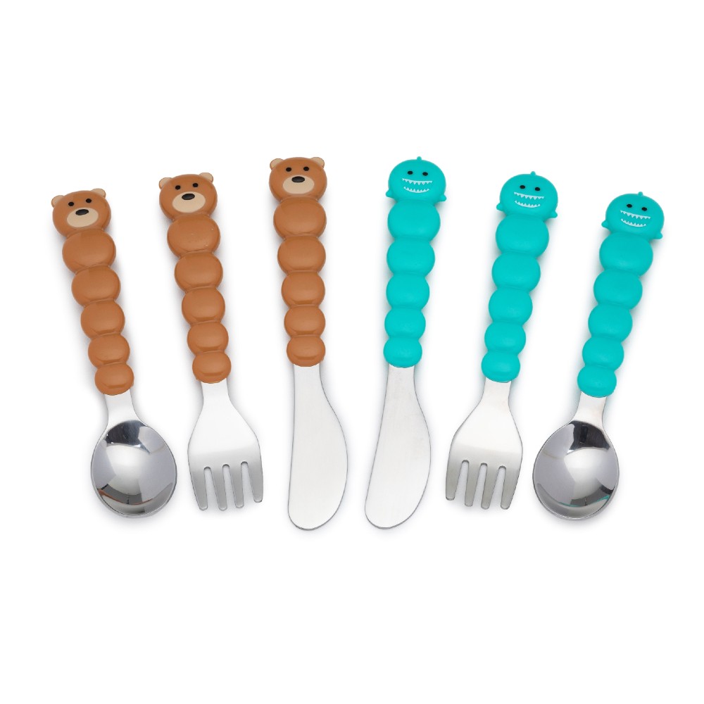 Melii | Utensil Set 6pc - Brown & Blue