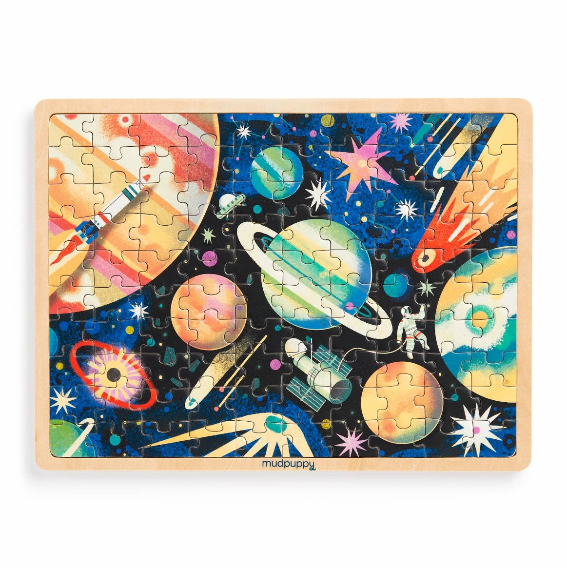 Mud Puppy | 100 Piece Wood Puzzle + Display - Space Mission