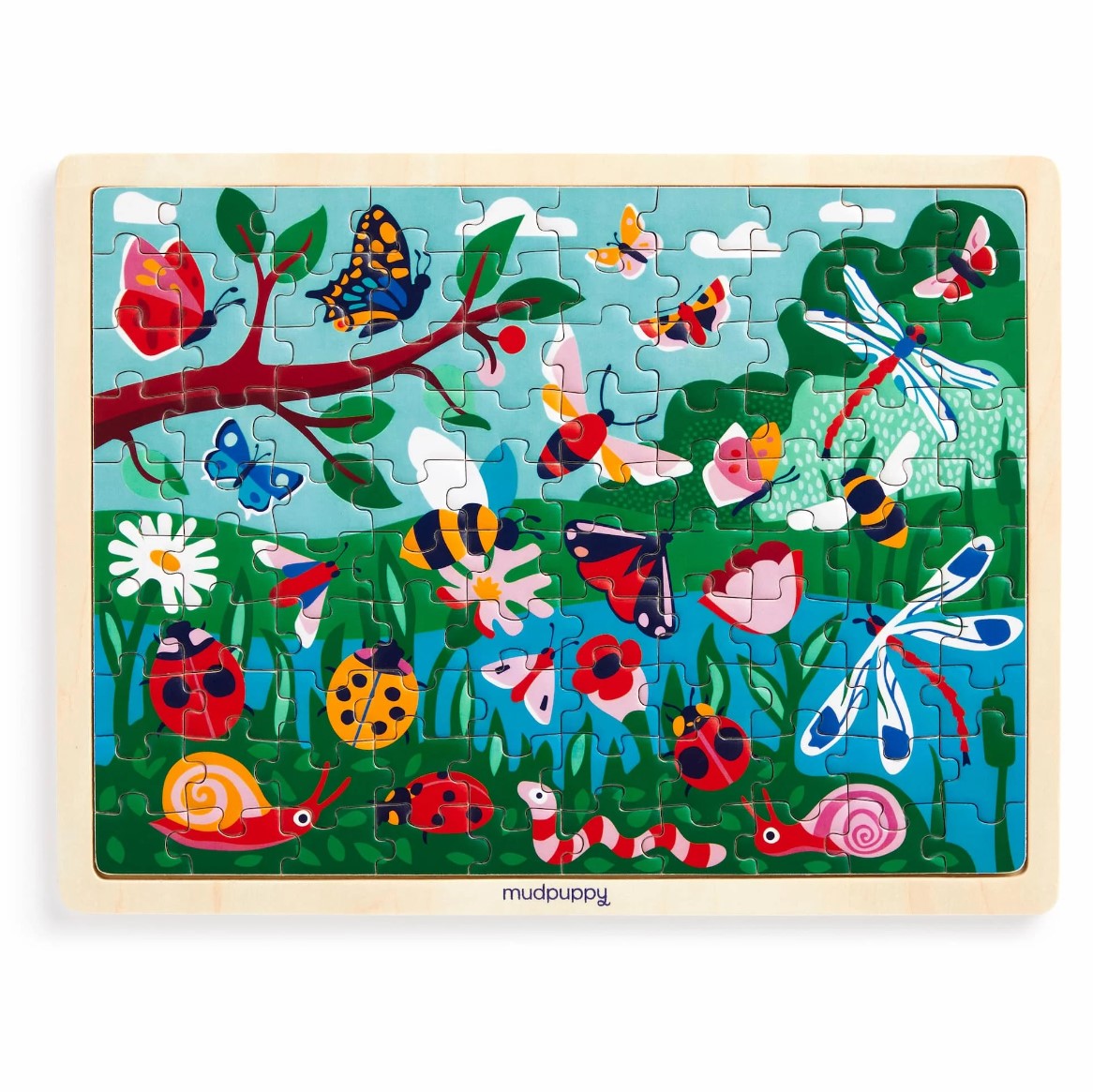 Mud Puppy | 100 Piece Wood Puzzle + Display - Garden Life