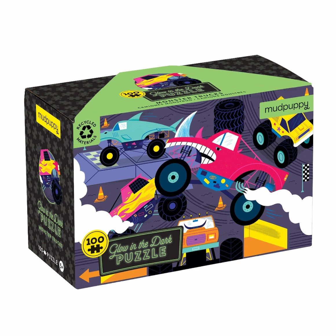 Mud Puppy | 100pc Glow in the Dark Puzzle - Monster Trucks