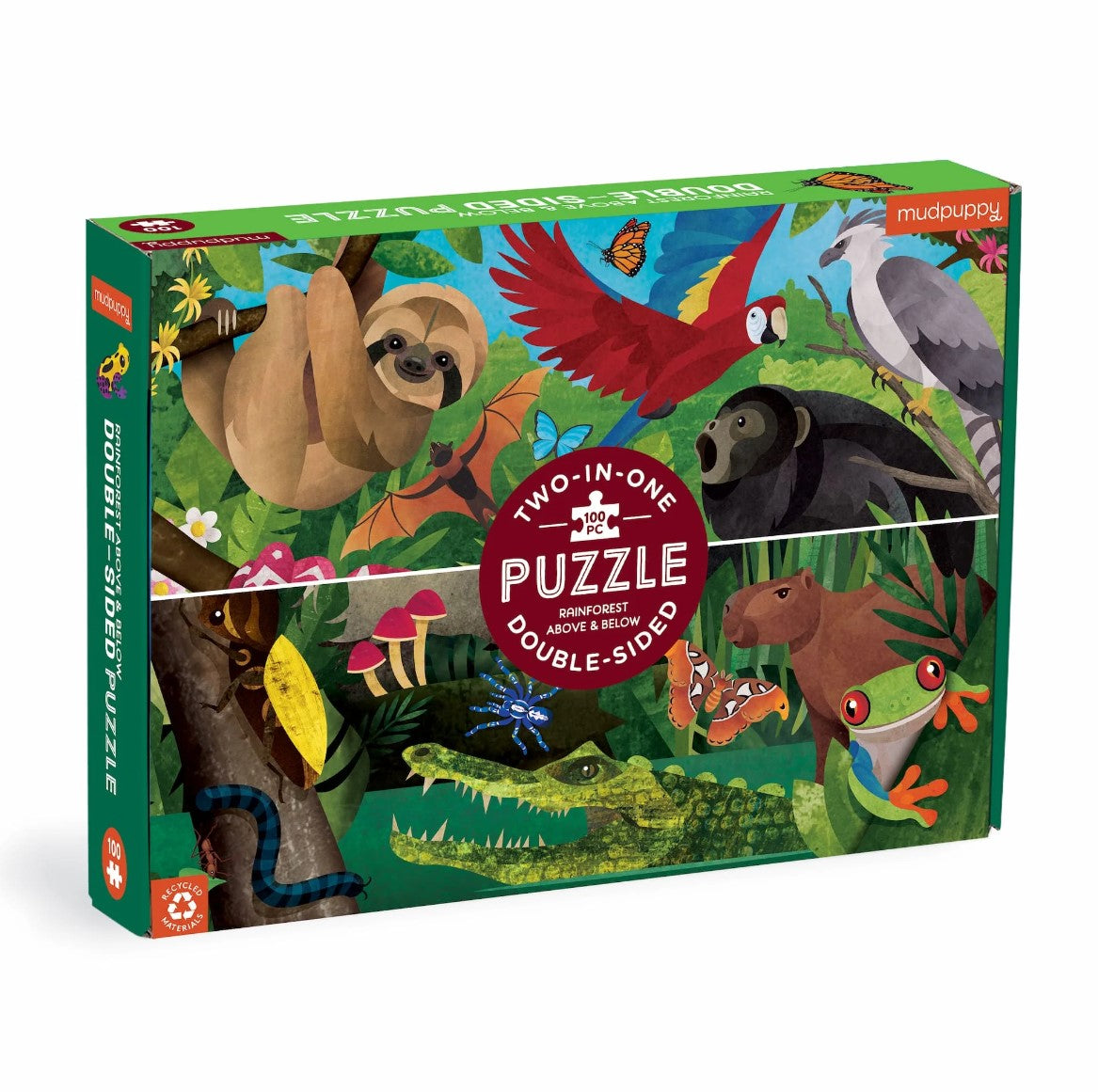 Mud Puppy | Double Sided Puzzle 100pc - Rainforest Above & Below