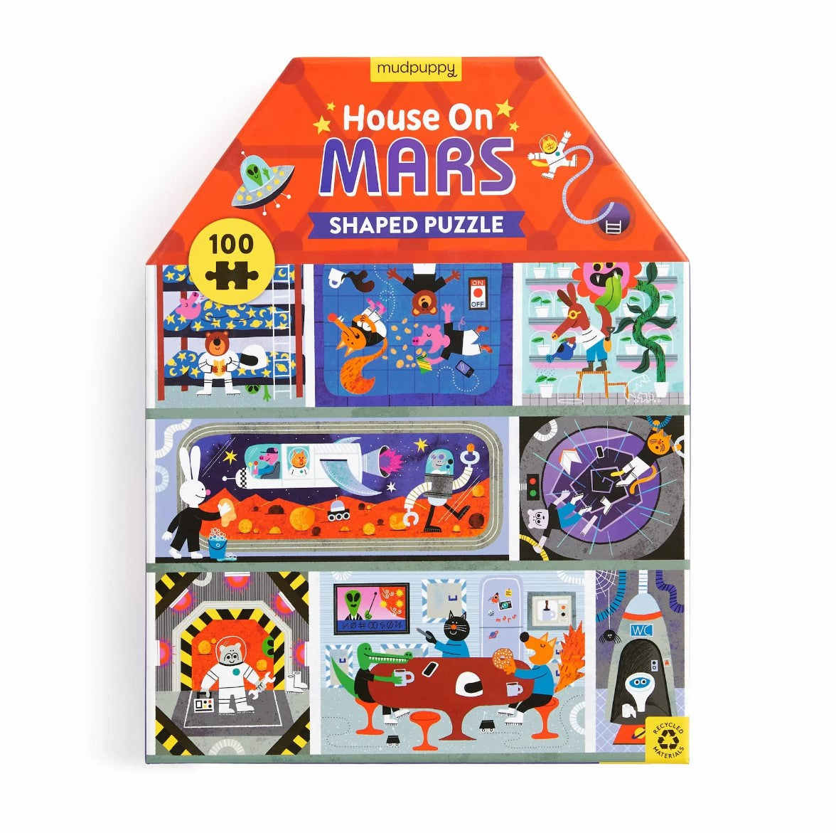 Mud Puppy | 100pc House Shaped Puzzle - House on Mars