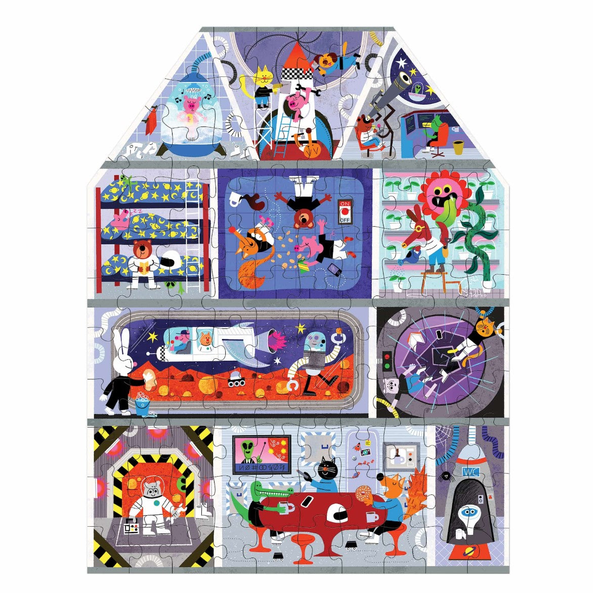 Mud Puppy | 100pc House Shaped Puzzle - House on Mars