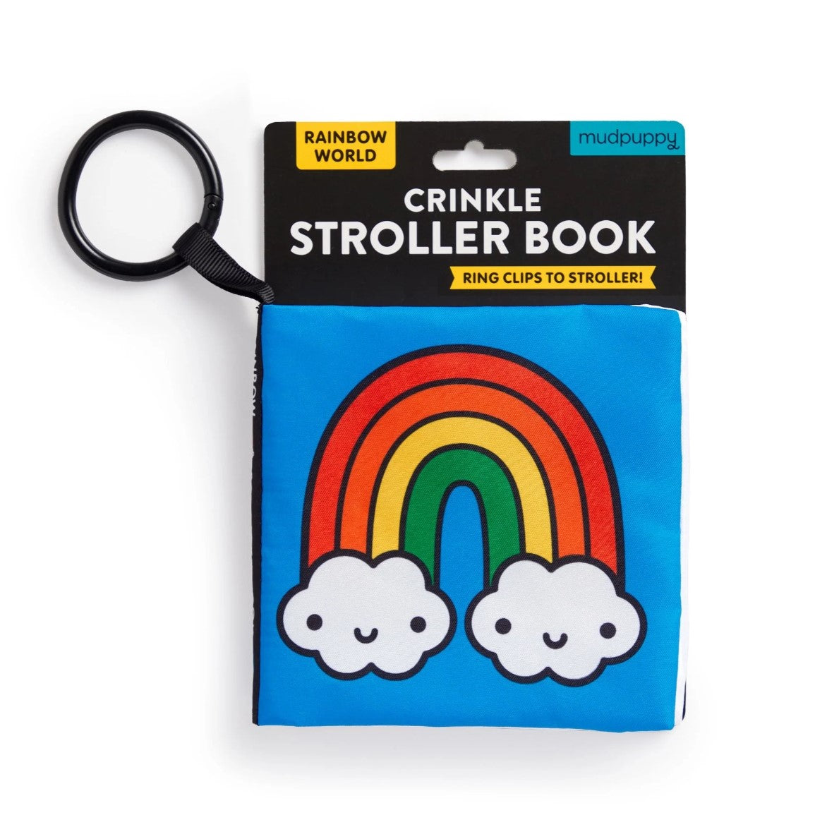 Mud Puppy | Crinkle Fabric Stroller Book - Rainbow World