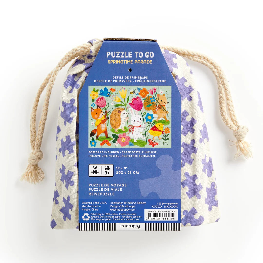 Mud Puppy | 36pc Puzzle to Go - Springtime Parade