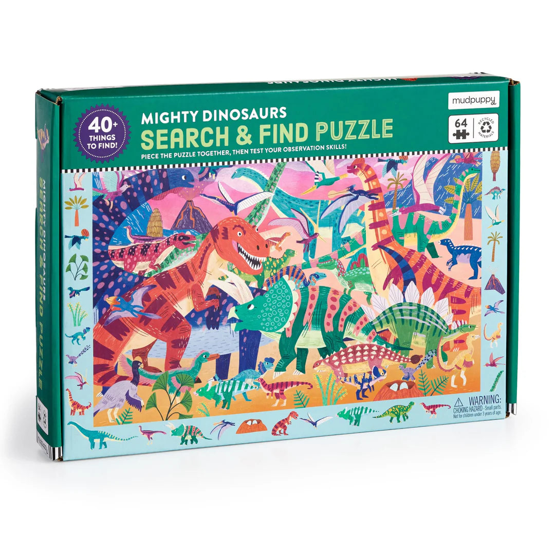 Mud Puppy | Search & Find Puzzle 64pc - Mighty Dinosaur