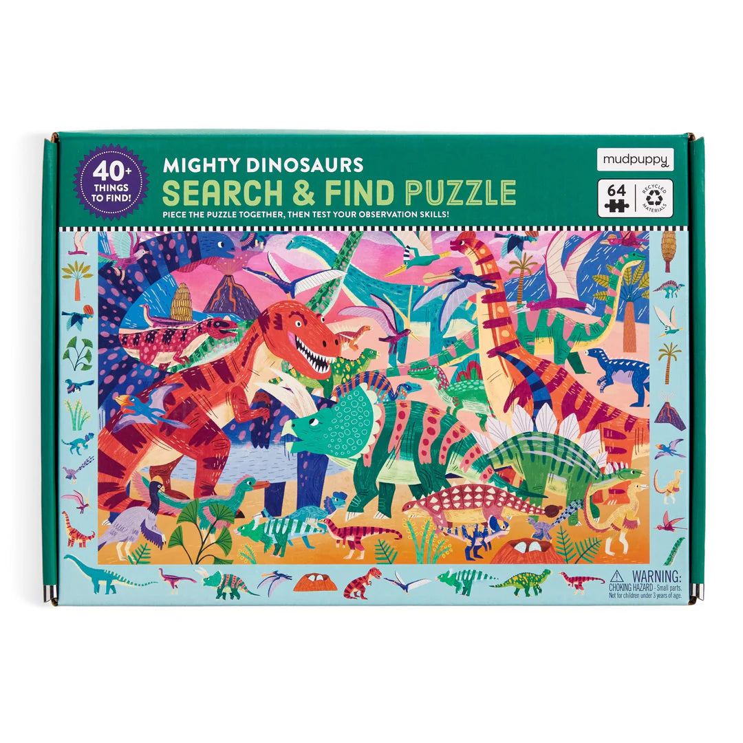 Mud Puppy | Search & Find Puzzle 64pc - Mighty Dinosaur