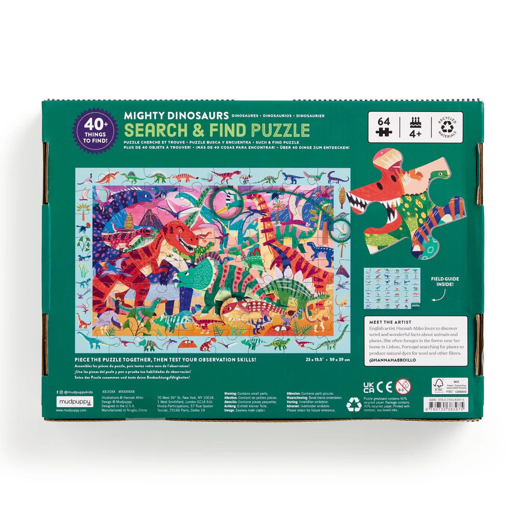Mud Puppy | Search & Find Puzzle 64pc - Mighty Dinosaur