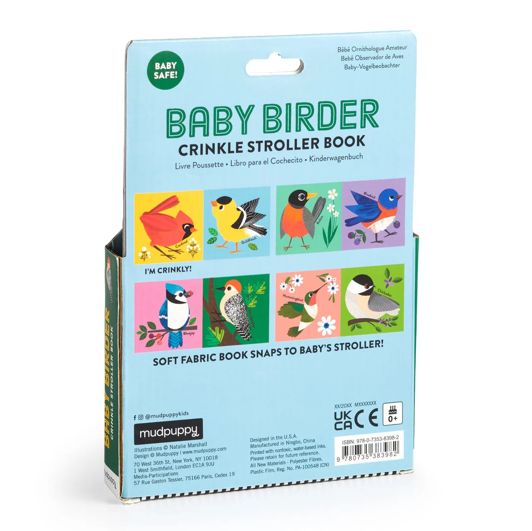 Mud Puppy | Crinkle Fabric Stroller Book - Baby Birder