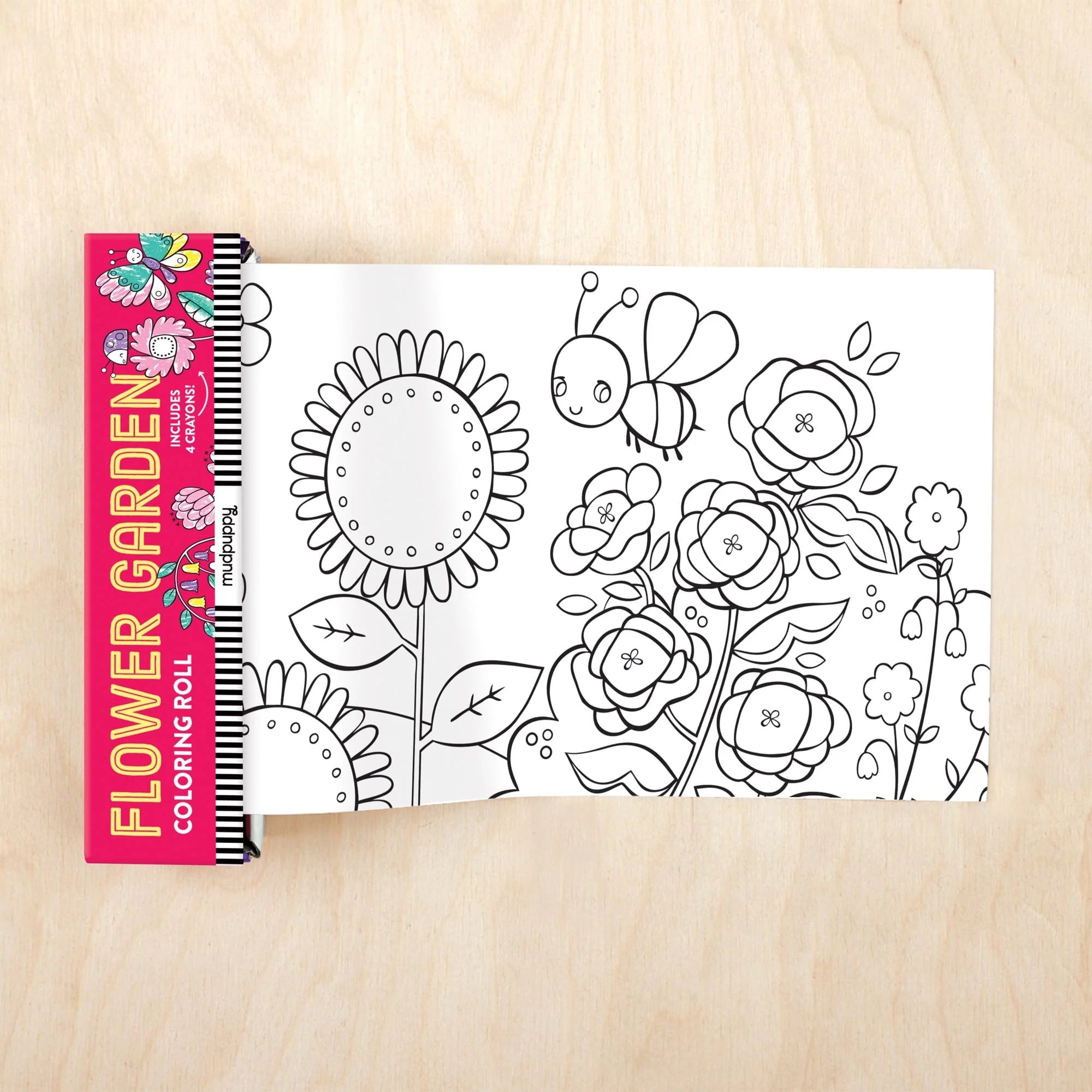 Mud Puppy | Mini Colouring Roll - Flower Garden