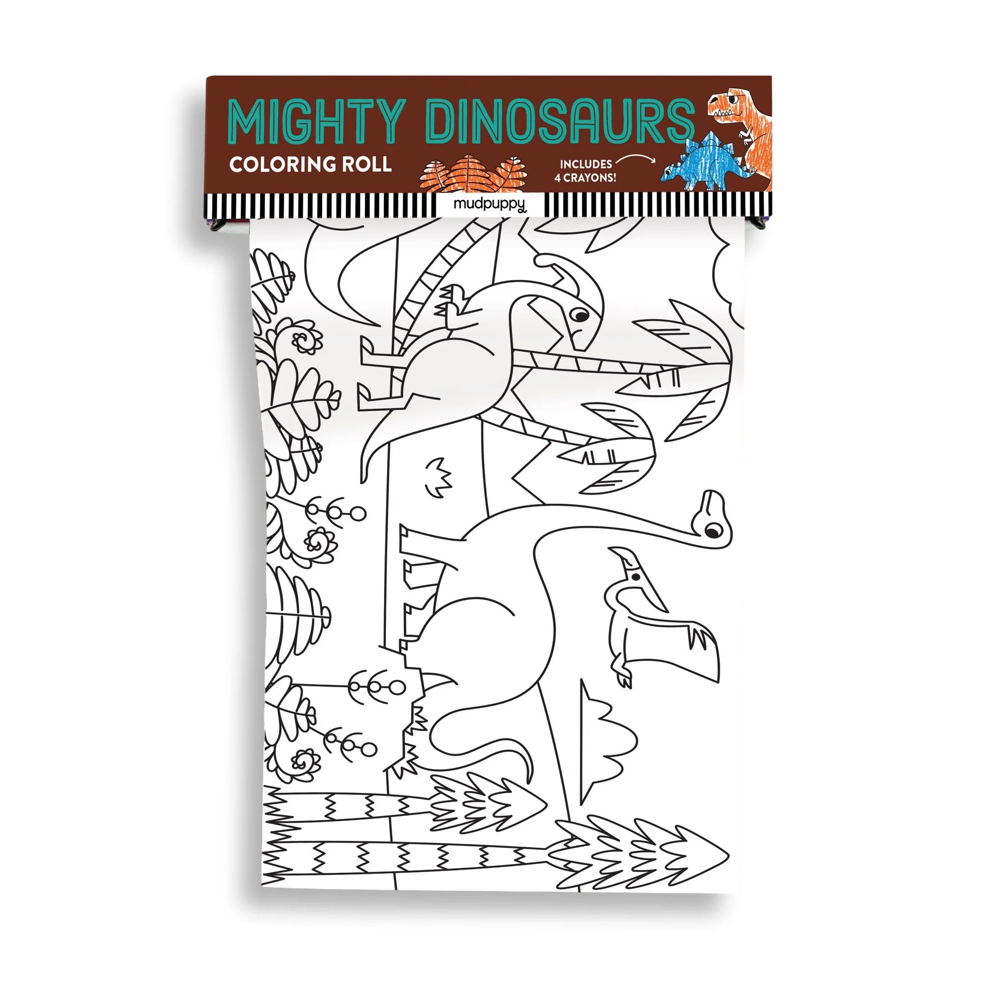 Mud Puppy | Mini Colouring Roll - Mighty Dinosaurs
