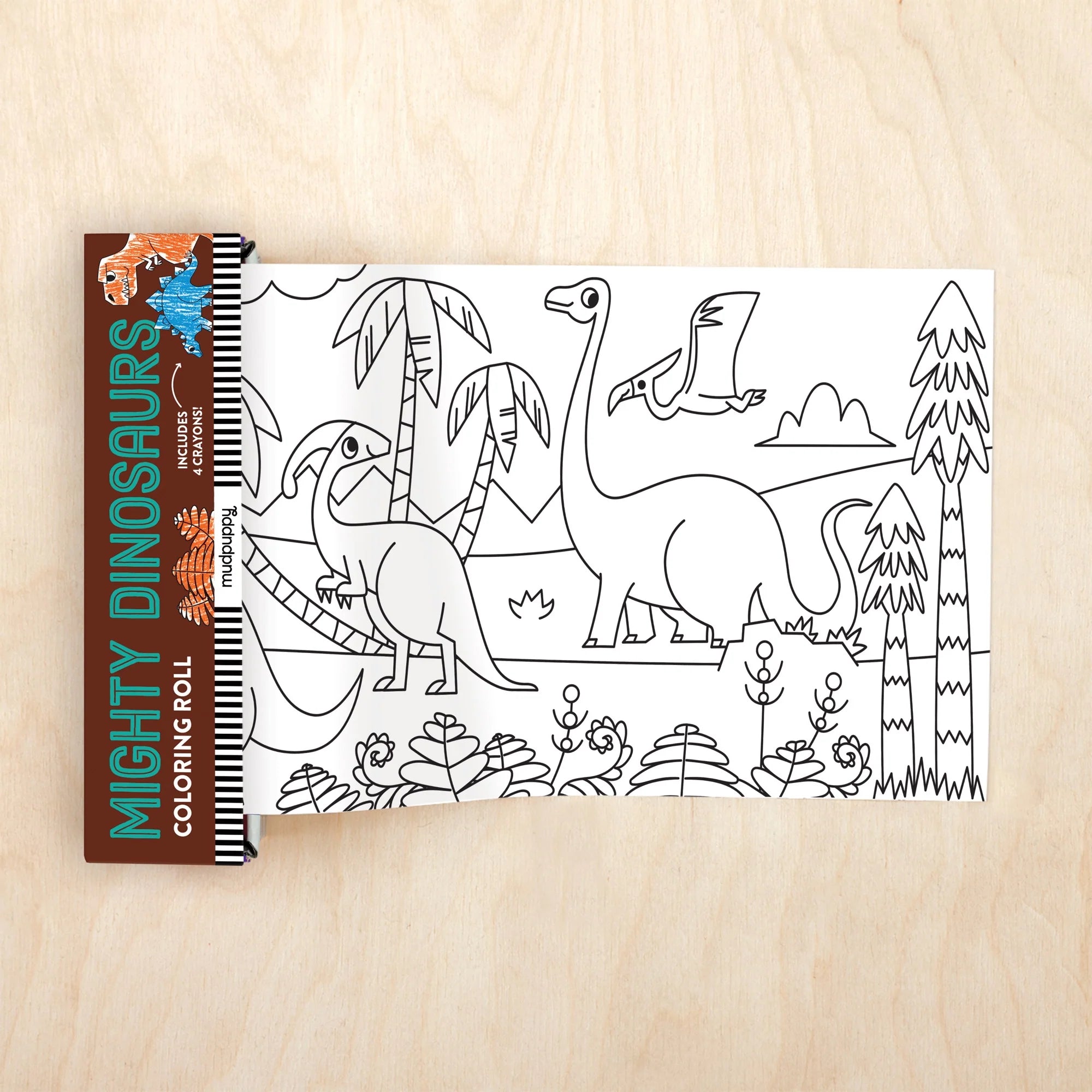 Mud Puppy | Mini Colouring Roll - Mighty Dinosaurs